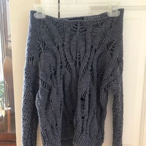 XS American Eagle holed grey sweater